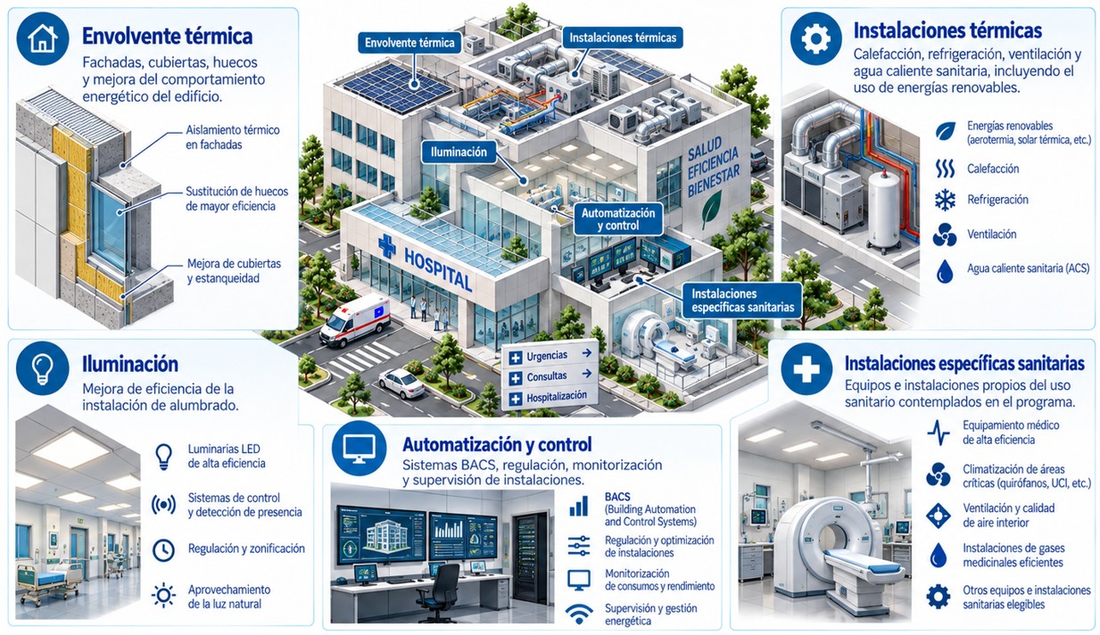 PREE Sanitario — Actuaciones subvencionables